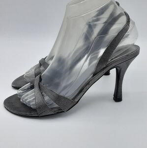 Stuart Weitzman leather slingback open toe heel size 6.